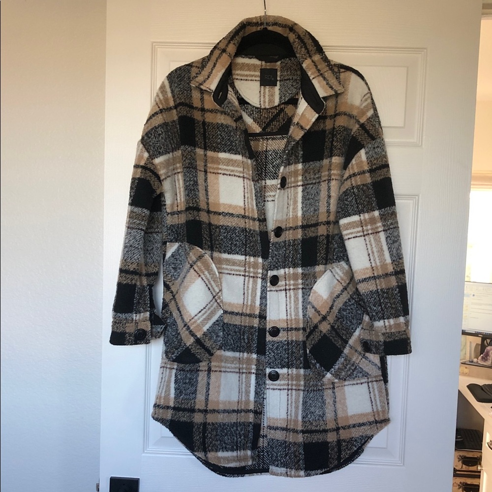 Plaid Women's Jacket in Black and Tan